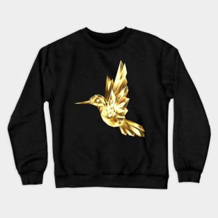 Gold Polygonal Hummingbird Crewneck Sweatshirt